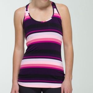 Lululemon Cool Racerback Assorted Stripe Bleached Coral